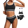 thumbnail image 1 of Conjunto de Traje de Baño Minggo para Adolescentes, Bikini de Cintura Alta, 8-15 Años, 1 of 7