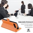 thumbnail image 3 of SaniMore for Google Pixel 6 Case, with Kickstand [Shoulder & Wrist Strap] Flip Zipper Wallet Cash & Card Slots PU Leather TPU Interior Full Body Protection for Google Pixel 6, Orange, 3 of 8
