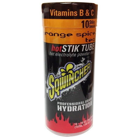 Hot Stik Beverage Enhancer and Electrolyte Replenishment, Orange Spice Tea Flavor 060303-OS (Pack of 10 Sticks), Enjoy a HOT electrolyte replacement solution from.., By Sqwincher Ship from