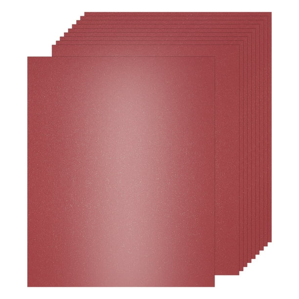 Uxcell Cartulina con Brillo, Hojas de Papel con Brillo, Cartulina Metálica para Suministros de Arte, Manualidades en Papel, Bricolaje Rojo