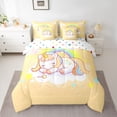 thumbnail image 2 of Feelyou Dreamy Unicorn Child Twin Bedding Sets 7-Piece, Cartoon Stars Rainbow Bedding Comforter Set, Cute Yellow Horse Animal Reversible Sheet Sets, Breathable Home Decor, 2 of 7