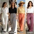 thumbnail image 4 of REDESS Sweatpants for Women Wide Leg Casual Baggy Black Sweatpants Drawstring Workout Pants with Pockets,S-XXL, 4 of 7