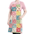 thumbnail image 5 of Pioneer Flower Floral Print Pattern Apron for Women and Men, Cotton Linen Waterproof with Pockets, Adjustable, 33x27 Inch for Kitchen, Gardening, BBQ, Salon, 5 of 6