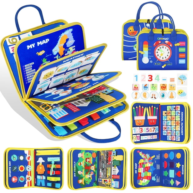 Juguetes Montessori Urmywo de Busy Board para niños de 1 a 4 años con 12 actividades