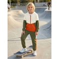 thumbnail image 3 of PureChapter Boys Clothing Sets Color Block Zip Up Hooded Jacket & Jogger Pants 2-Piece Tracksuit for Kids 7-14, 3 of 9