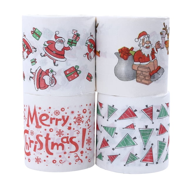 Binwennn Ensemble de Table à Manger 6 Rouleaux de Noël Serviette en Papier Papier Coloré