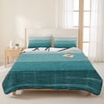 thumbnail image 3 of King Quilt Set 96''x106'', Teal Ombre Lightweight Summer Bedspread Coverlet Set with 2 Pillow Shams, Farmhouse Vintage Wooden Striped Breathable All Season Quilt Bedding for Bedroom/Guest Room, 3 of 9