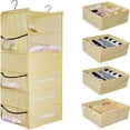 thumbnail image 1 of Organisateur de Garde-Robe Suspendu à 6 Tablettes avec 5 Tiroirs Différents, Organisateurs et Rangement Pliables pour Garde-Robe, Placard et VR, 1 of 6