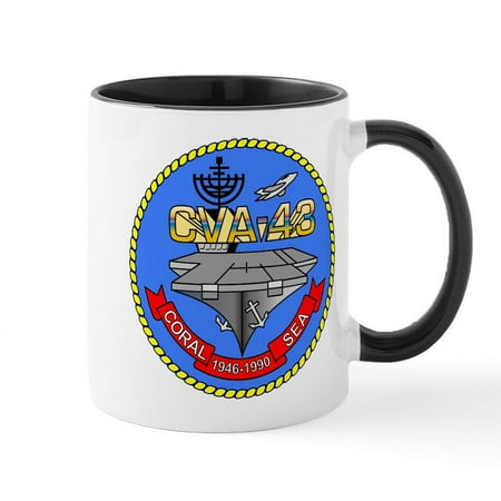 

CafePress - Uss Coral Sea Cva 43 Large Mugs - 11 oz Ceramic Mug - Novelty Coffee Tea Cup