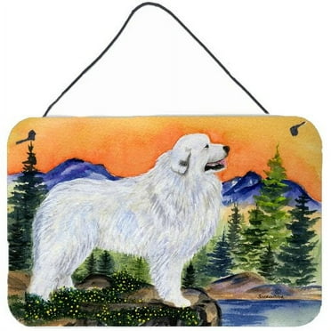 Carolines Treasures SS8183DS812 Great Pyrenees Indoor Aluminum Metal Wall or Door Hanging Prints, 8 x 12", Multicolor