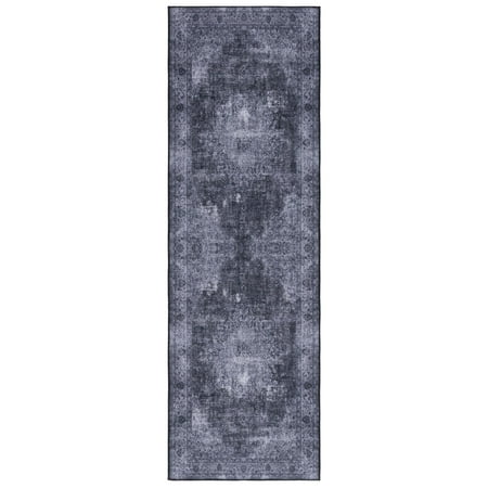 SAFAVIEH Tucson Donovan Oriental Machine Washable Runner Rug  Black/Grey  2ft 6in x 20ft