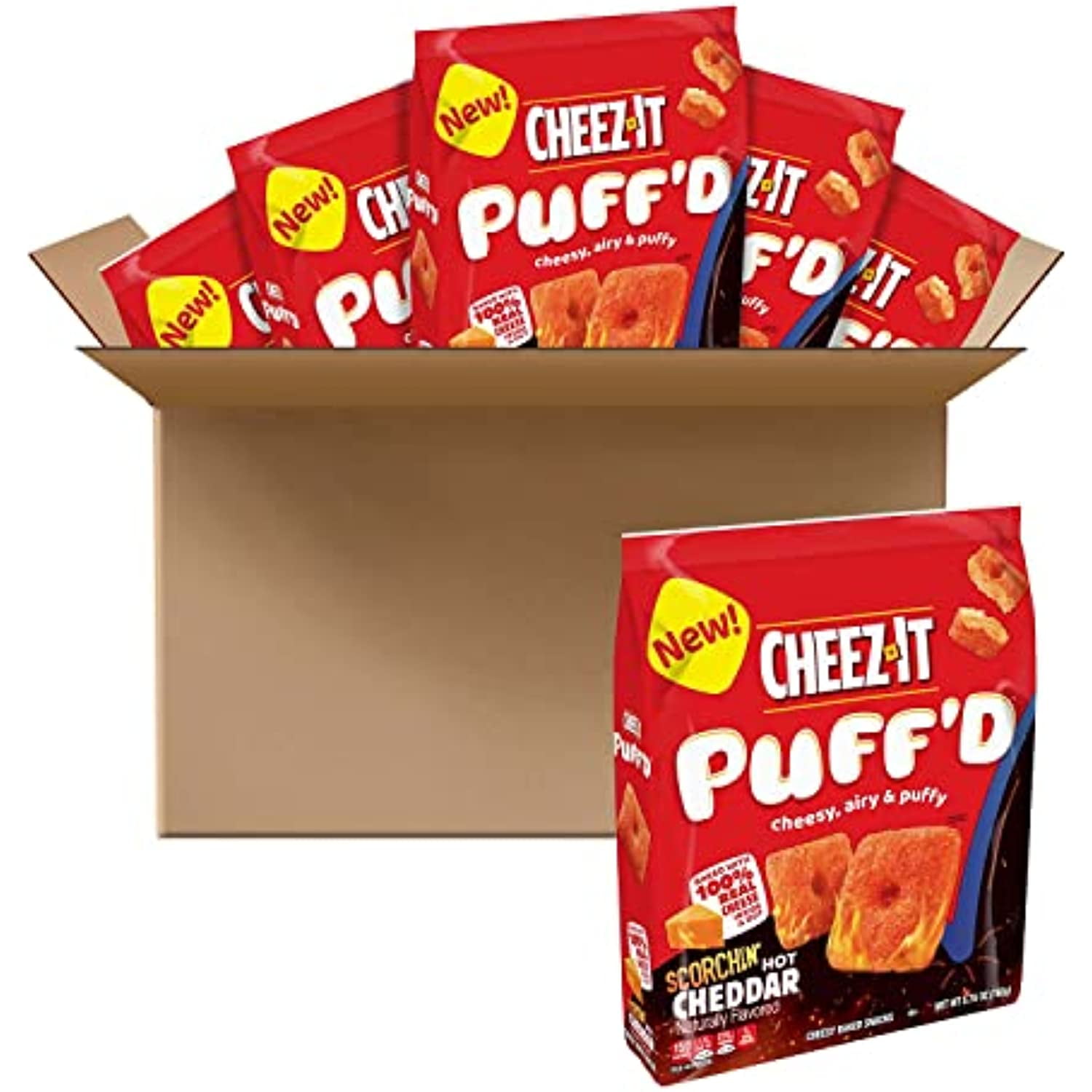 CheezIt Puffd Cheesy Baked Snacks, Puffed Snack Crackers, Kids Snacks