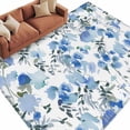 thumbnail image 2 of 5'x8' Area Rugs, Blue Green Spring Floral Indoor Outdoor Area Rug for Living Room Bedroom, Watercolor Blooming Botanical Summer Washable Bathroom Rugs Kitchen Floor Carpet Mats Home Decor Aesthetic, 2 of 8