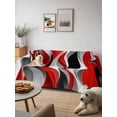 thumbnail image 6 of Red Black Grey Couch Cover for Dogs, Moire Modern Artwork Abstract Washable Sofa Covers Slipcover for Pets Dogs Futon Cover, Couch Recliner Covers, Oversized Chair Slipcover 71"x91", 6 of 9