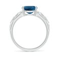 thumbnail image 2 of ANGARA Natural 2.25 ct London Blue Topaz Ring with Diamond Accents in 14K White Gold for Women (Size-9x7mm) | November Birthstone, Anniversary, Jewelry Gift for Women | Natural London Blue Topaz Ring, 2 of 11
