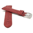 thumbnail image 2 of 24mm Mens' Alligator Style Leather Watch Strap Band, Stainless Steel Buckle, 2 of 7