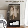 thumbnail image 3 of Armoire Garde-Robe à 2 Portes Effet Bois Noir avec Tringle / Garde-Robe Moderne pour Rangement de Chambre - 31.7 Pouces x 19.7 Pouces x 63 Pouces, 3 of 7