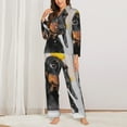 thumbnail image 3 of Disketp Pajamas Set Long Sleeve Sleepwear Womens Button Down Nightwear Pj Sets-Dachshund Sitting In Bathtub, 3 of 9