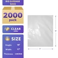 thumbnail image 2 of Clear Trash Bags, High Density Polyethylene Liners, 2000 Count, 17 x 18 in, 2 of 7