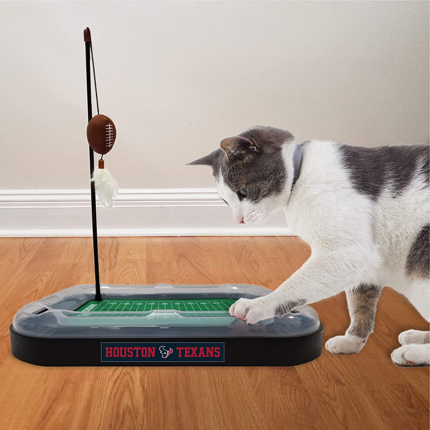 NFL Houston Texans CAT Scratcher Toy with Catnip Plush & Feather Cat and Kitty Toy
