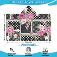 thumbnail image 2 of Pioneer Flower Floral Print Pattern Hooded Bath Towel，60"x35" for Ages 3 To 12 Kids, Quick Dry Lightweight Soft Microfiber Hood Beach Towel Cover Up for Kids, 2 of 7
