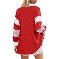 thumbnail image 4 of hxobax Women Oversized Sweatshirts Color Block Long Sleeve Pullover Fall Collared Shirts Slit Jumper, 4 of 7