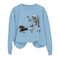 thumbnail image 4 of WEIWEN Dog Mama Sweatshirt for Women Funny Skeleton Chasing Dachshund Print Crewneck Long Sleeve Halloween Outfits for Women Going Out Tops Fall Sweaters Women's Clothing XL, 4 of 4