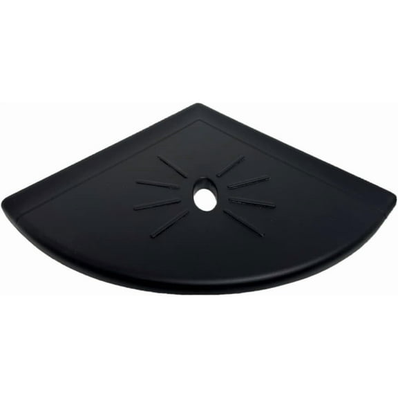 8 inch Corner Bathroom 9x9 Shower Shelf Tile Flatback Wall Mounted (Black)