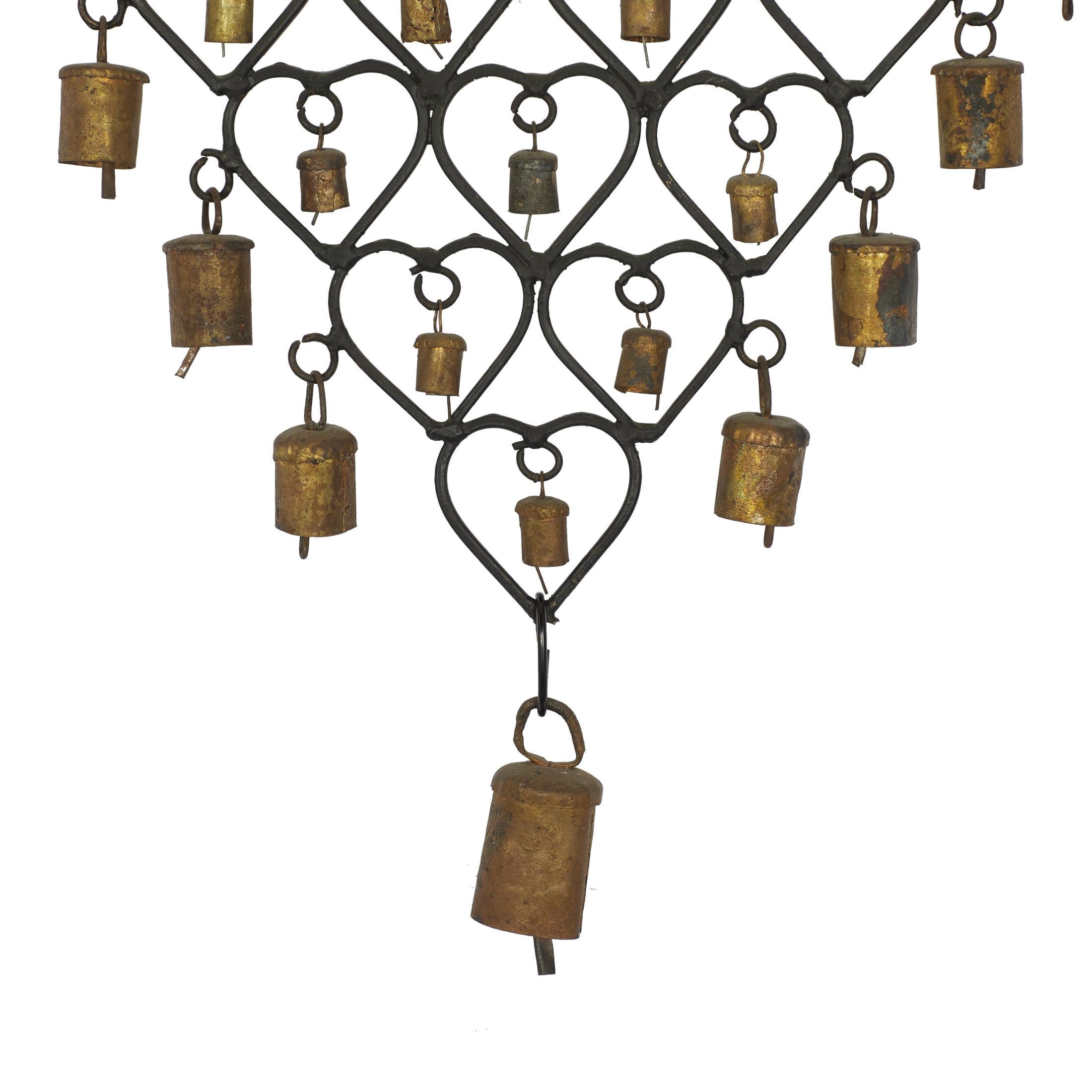 DecMode 30" Brass Metal Bell Windchime with Bells