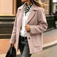 thumbnail image 4 of Asgosdo Women Wool Trench Coat Button Down Single Breasted Long Sleeve Soft Lined Casual Warm Peacoat Fall Winter Outerwear with Pockets, 4 of 7