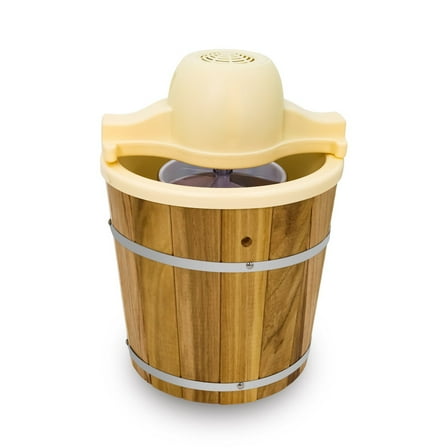 Elite Cuisine EIM495 4Qt. Old Fashioned Pine Bucket Electric Ice Cream Maker