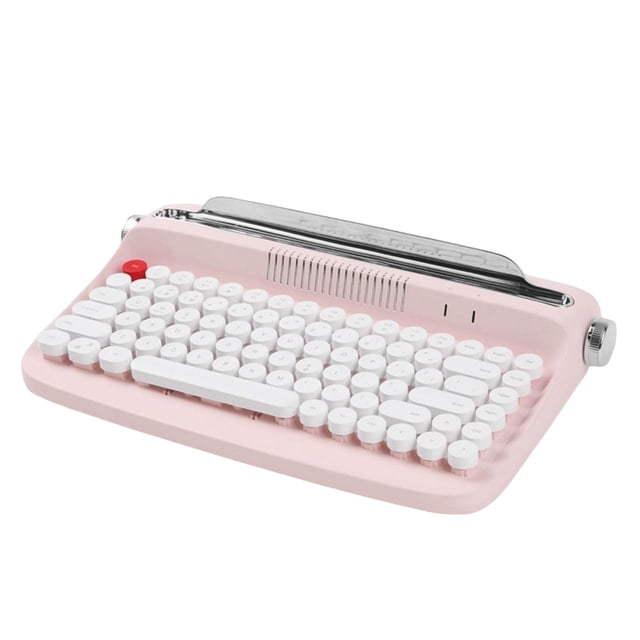 Teclado de máquina de escribir 84 teclas Rápido Alto rendimiento Retro Compacto Durable Elegante rosado SM SunniMix Teclado de máquina de escribir