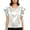 White, variant on ATOYSOY Ladies Beaded Crew Neck Flowing Sleeve Satin Tops Gloss Elegant Blouses Breathable Comfy Feel Oversized Cut Versatile Garment For Dinner Vacation Working Daily Wear