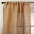 thumbnail image 2 of Fennco Styles Open Wave Burlap Unlined Curtain Rod Pocket Jute Window Curtain Single 1 Panel for Bedroom, Living Room, Patio Door Backing Sliding Glass Door Drape, Natural Brown, 42" W X 84" L, 2 of 3