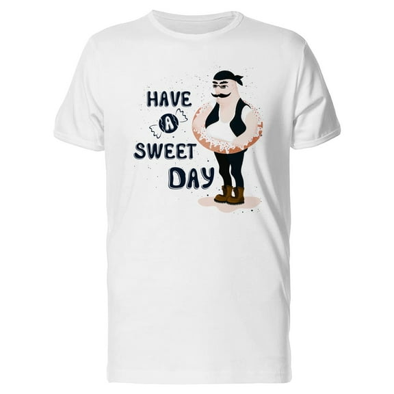 Biker In A Donut And Quote Tee Men's -Image by Shutterstock