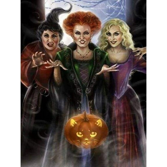 Hocus Pocus 5D Diamond Painting Kits for Adults Wizard Diamond Art Paint with Diamonds DIY Painting Kit Paint by Number with Gem Art 12" X 16"