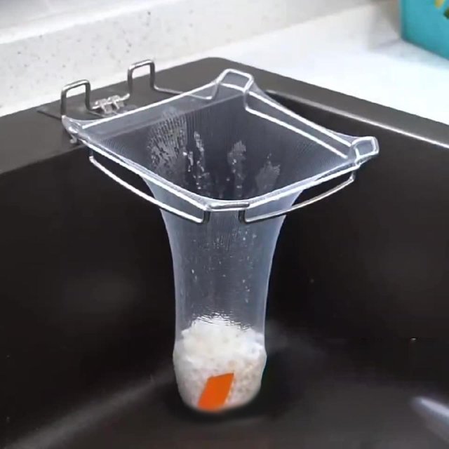 Utensilios de cocina, soporte para bolsa de basura, colador de desagüe para fregadero, almacenamiento de red, ahorro de espacio, fácil instalación, Soporte de red de drenaje Soledad Soporte de red de drenaje