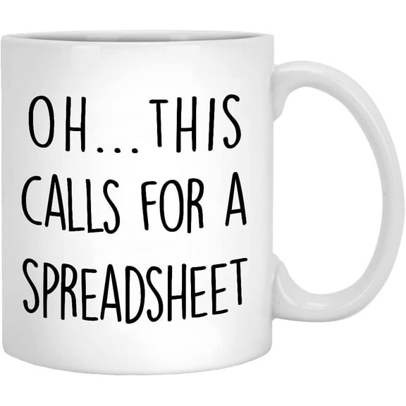 Oh This Calls For Spreadsheet Mug, Cpa Tax Prep Account Cup Gifts, Engineer Nurse Cowoker Gifts Funny Christmas Gifts For Women, Cute Christmas Coffee Mug, Fun Xmas Gifts