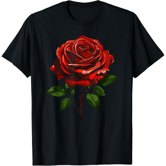 Single Red Rose Flower T-Shirt