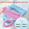 thumbnail image 2 of Juego de 5 piezas de cojines gruesos para inodoro de baño, suave y cálido, tela elástica lavable para fácil ajuste, cómoda tapa de inodoro, funda para silla (estilo calabaza) JAMW Sencillez, 2 of 4