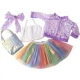 thumbnail image 5 of AlevRam 3 Piece Outfit for 18" Dolls Sequin Jacket, White Tank Top Rainbow Tulle Skirt Doll Clothes Set, 5 of 5