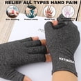 thumbnail image 4 of 2 Pairs Arthritis Compression Gloves for Rheumatoid, Carpal Tunnel Pain, Hand Compression Gloves Fingerless for Typing, Work, Driving, Fit Women Men, Anti-Slip Dots (Pink, Medium), 4 of 7