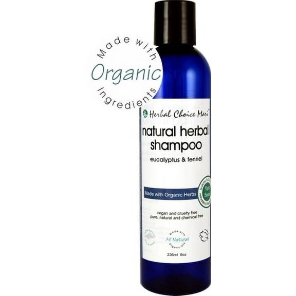 Herbal Choice Mari Natural Shampoo Eucalyptus & Fennel 236ml/ 8oz Squeeze Bottle (Made with Organic)