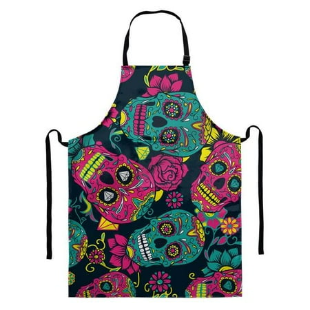 

Vintage Sugar Skull Pattern Apron for Women Kitchen Accessories Linen Sleeveless Men Apron Kitchen Cooking Tool Delantal