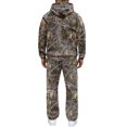 thumbnail image 4 of Nokdvo Sweatsuit for Men Camouflage Print Maple Leaf Hoodie Sweat Sets with Kangaroo Pockets Long Sleeve Sets Outfits Outdoor Casual Sports Fashion Lounge Outfits Tracksuit,Green M, 4 of 5