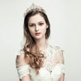 thumbnail image 5 of FOAUUH Crystal Queen Crowns and Tiaras with Comb Headband for Women and Girls, Princess Crowns Hair Accessories for Wedding Birthday Halloween Costume Cosplay (Rose gold), 5 of 5