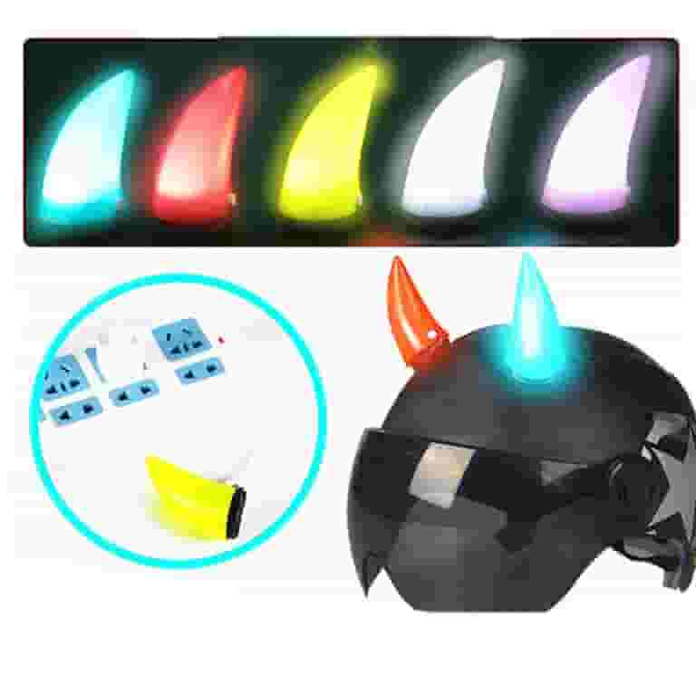 devil helmet motorcycle Black Emoji Cover Make a statement with these Large Red Devil Horns Devil Fluffy Motorcycle Helmet Motorcycle