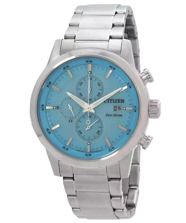 Citizen Eco-Drive Men's Watch with Brown Leather Strap and Silver