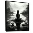 thumbnail image 2 of Designart "Meditative Woman in Lotus Pose during Yoga I" Spiritual Framed Wall Art - Global Grey Meditation Entryway Framed Wall Art, 2 of 6