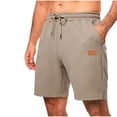 thumbnail image 1 of Mgmyaa Men's Running Shorts Texture Elastic Waist Drawstring Summer Beach Vocation Shorts Gym Workout Short Pants, 1 of 6
